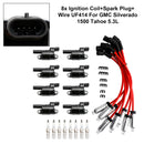 2007–2016 Cadillac Escalade Chevrolet Tahoe GMC Yukon 8x Zündspule + Zündkerze + Kabel UF414