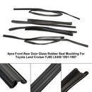 Toyota Land Cruiser FJ80 LX450 1991-1997 tira de borracha de vidro do selo da porta de 4 partes