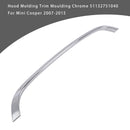 2007-2013 Mini Cooper Hatchback R56 S JCW Hood Strip Trim Chrome 51132751040