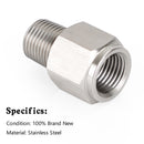 1/8" NPT hann til M10x1.0 hunn rustfritt stål oljetrykkmåleradapter