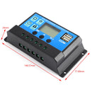 60A Solar Charge Controller Controller Panel Batteri Regulator PWM LCD Dual USB 12V/24V