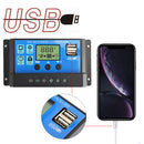 60A Solar Charge Controller Controller Panel Batteri Regulator PWM LCD Dual USB 12V/24V
