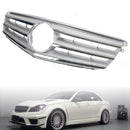 Grade do para-choque dianteiro adequada para Mercedes-Benz Classe C W204 com emblema LED C300/C350 2008–2014 Cromado genérico