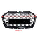 Parrilla de parachoques delantero de malla de panal estilo Audi A3 8V RS3 2017-2019, color negro