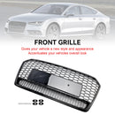 2016-2018 Audi A7 C7 S7 RS7 Style Honeycomb främre stötfångargrill Svart