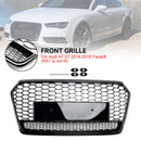 2016-2018 Audi A7 C7 S7 RS7 Style Honeycomb främre stötfångargrill Svart