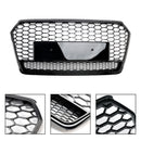 2016-2018 Audi A7 C7 S7 RS7 Style Honeycomb främre stötfångargrill Svart