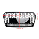 2016-2018 Audi A7 C7 S7 RS7 Style Honeycomb främre stötfångargrill Svart