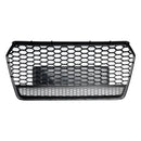 2016-2018 Audi A7 C7 S7 RS7 Style Honeycomb främre stötfångargrill Svart