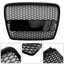 Sort front honeycomb-grilldæksel til Audi A6 C6 2004-2008 pre-facelift