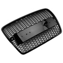 Sort front honeycomb-grilldæksel til Audi A6 C6 2004-2008 pre-facelift