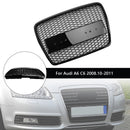 2008-2011 Audi A6 C6 Facelift Black Front Grille Honeycomb Grille Bumper