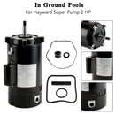 Poolpumpsmotor SP2615X20 UST1202 för Hayward Super Pump 2 HP med GO-KIT-3