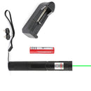 500 miles 532nm 303 grøn laser pointer synlig lysstråle lazer pen + 18650 + oplader