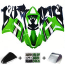 Carenagens 2007-2008 Kawasaki ZX6R ZX636 Verde Preto Prata Ninja ZX6R Racing Genérico