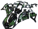 Owiewki 2006-2011 Kawasaki ZX14R Czarne &amp; Zielony Płomień Ninja Generic