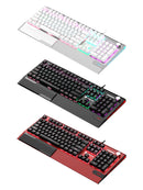 K1000 Mechanische Tastatur, kabelgebunden, 104 Tasten, rote Schalter, Chroma RGB, Handballenauflage