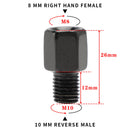 2 adaptadores de espelho universal para scooter de motocicleta, padrão de 8 mm para 10 mm reverso