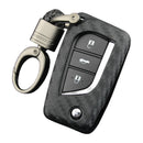 Capa de couro e silicone para chave de carro com fivela para Toyota