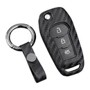 Capa de couro e silicone para chave de carro com fivela para Ford
