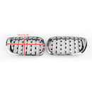 Paar Chrom-Diamant-Kühlergrill für BMW E46 Limousine/Touring Facelift 2002–2005 4-türig