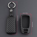Capa para chave de carro em couro e silicone com fivela para Audi