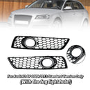 2009-2013 Audi A3 8P Honeycomb Front Bumper Fog Light Grille Grill Cover