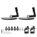 SCHWARZES, RUNDES PAAR LENKERSPIEGEL SUPERBIKE SUPERMOTO LENKERENDSPIEGEL M8 M10