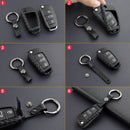 Capa para chave de carro em couro e silicone com fivela para Audi