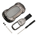 Funda de cuero gris para llave de coche, aleación de zinc, para Lexus ES260h/RX350h/LS500h