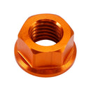 6er-Pack Aluminium-Flanschmuttern für hinteres Kettenrad M10x1,5 mm, orange, für Motorrad