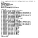 2004 Toyota Corolla M/T 2WD Sedan Conjunto del cuerpo del acelerador 22030-0D110
