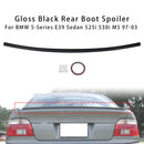 Rear spoiler in high-gloss black for BMW 5 Series E39 Sedan 525i 530i M5 97-03