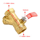 1" Inch example DN15 standard brass pipe ball valve inline Y strainer filter
