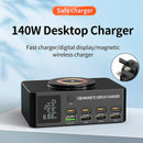 Carregador rápido 140W Carregador inteligente PD100W para notebook multiportas USB Reino Unido