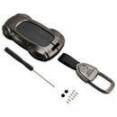 Funda de cuero gris para llave de coche, aleación de zinc, para Lexus ES260h/RX350h/LS500h