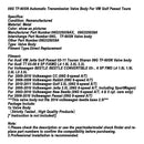 Corpo 2009-2010 da válvula de transmissão automática Volkswagen CC 09G TF-60SN 09G325039AX
