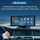 10,26"" Tragbares Bluetooth-Autonavigationssystem mit kabelloser CarPlay-Funktion und AHD-Kamera