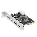 HUB 2.0 PCIE to USB 2.0 expansion card Moschip adapter card 4PIN power supply