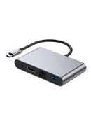 4 i 1 dokkingstasjon TYPE-C til RJ45 100M HDMI USB3.0 PD grensesnitthub