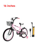 Bicicleta infantil de 16 polegadas para meninas de 5 a 7 anos com rodinhas cesta BMX