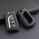Capa de couro e silicone para chave de carro com fivela para Toyota