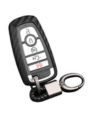 Capa de couro e silicone para chave de carro com fivela para Ford Smart