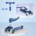 2-in-1 Kinderroller mit klappbarem Sitz, LED-Licht, 3 Rädern und verstellbarem Klapp-Lenker – Blau/Rosa