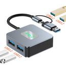 4-i-2 Type-C + USB til USB3.2*4 Interface Hub Adapter Dock for MacBook iPad 15