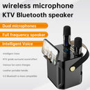 Drahtloser Bluetooth-Lautsprecher mit Doppelmikrofon, Karaoke, tragbarer Karaoke-Lautsprecher für Zuhause