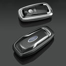 Aluminum Alloy TPU Silver Car Key Cover with Buckle for Ford