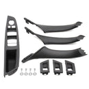 7x Black Interior Door Panel Handle Pull Trim Cover For BMW 5 Series F10 F11 10-16