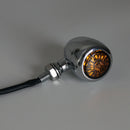 LED Bullet Turn Signals Indicators For Harley Chopper Cafe Racer Chrome