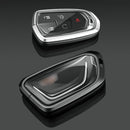 Aluminiumslegering TPU Sølv Car Key Case Cover med spænde til Cadillac
